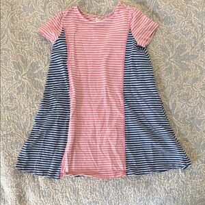 Striped Pink and Blue Kids Dress